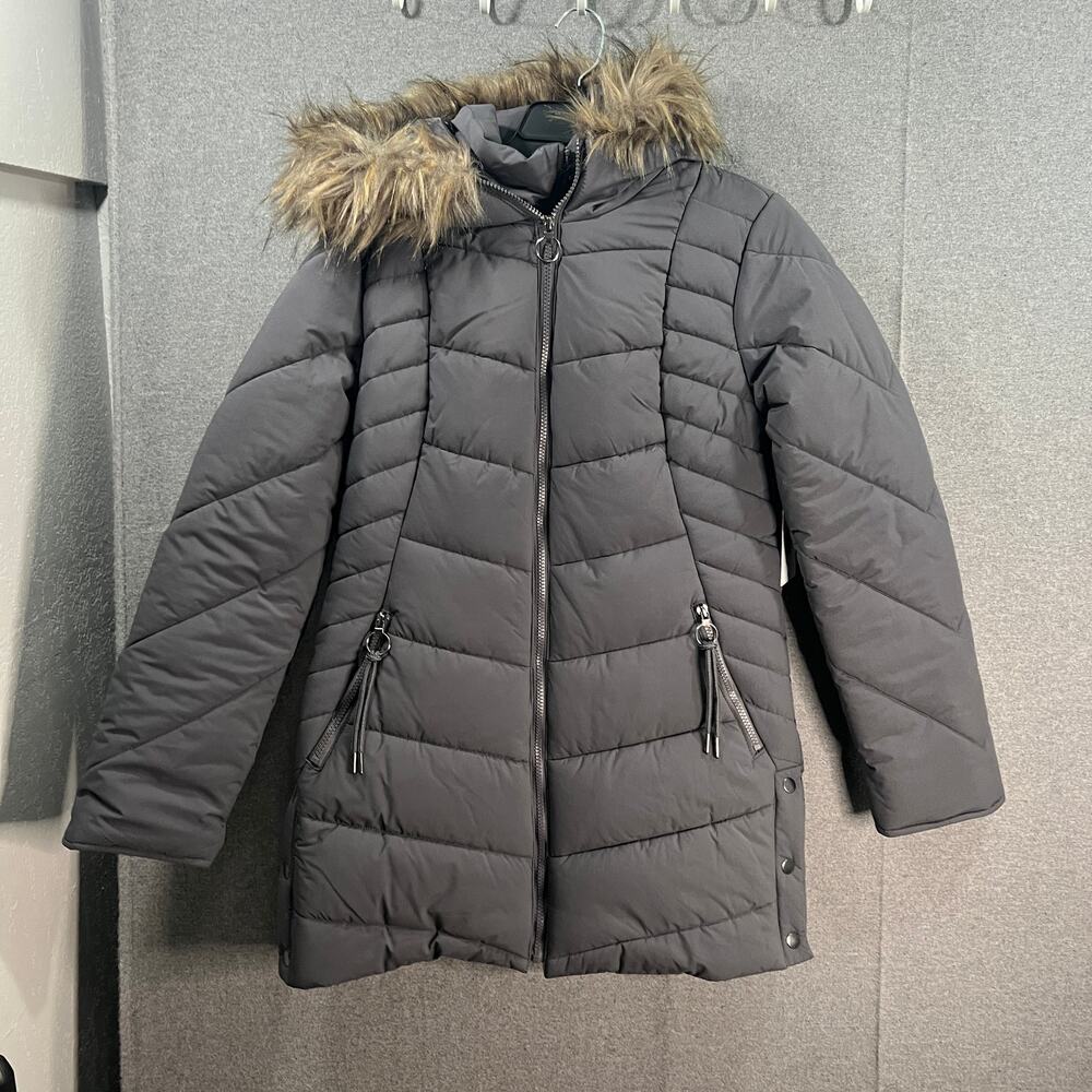 Maralyn & Me Women's Winter Outerwear Coat Gray Hood Size S